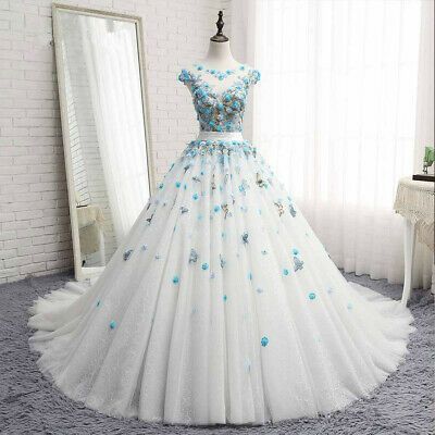 Princess Butterfly Flowers Ball Quinceanera Dress Sweet 15 Birthday Party Gown M643