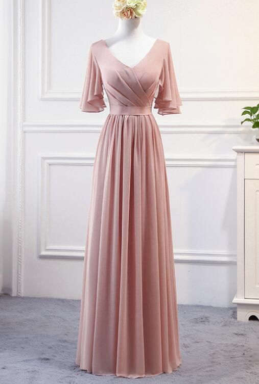 Beautiful Dark Pink Mismatch Chiffon Long Bridesmaid Dresses M871 On Luulla 8615