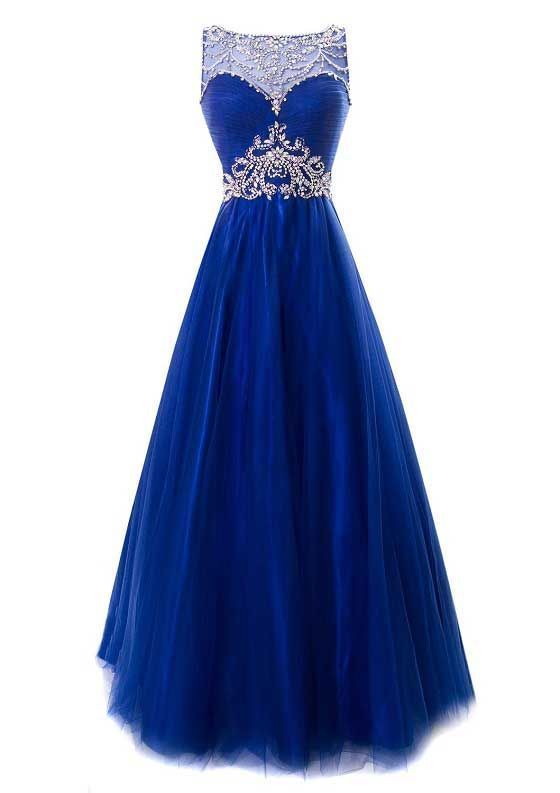 Royal Blue Prom Dress,beaded Prom Dress,a Line Prom Dress,fashion Prom Dress,sexy Party Dress, Style Evening Dress M934