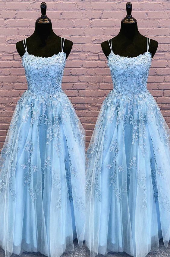 Elegant Prom Dresses Ball Gown Tulle Floor Length Lace Embroidery M935
