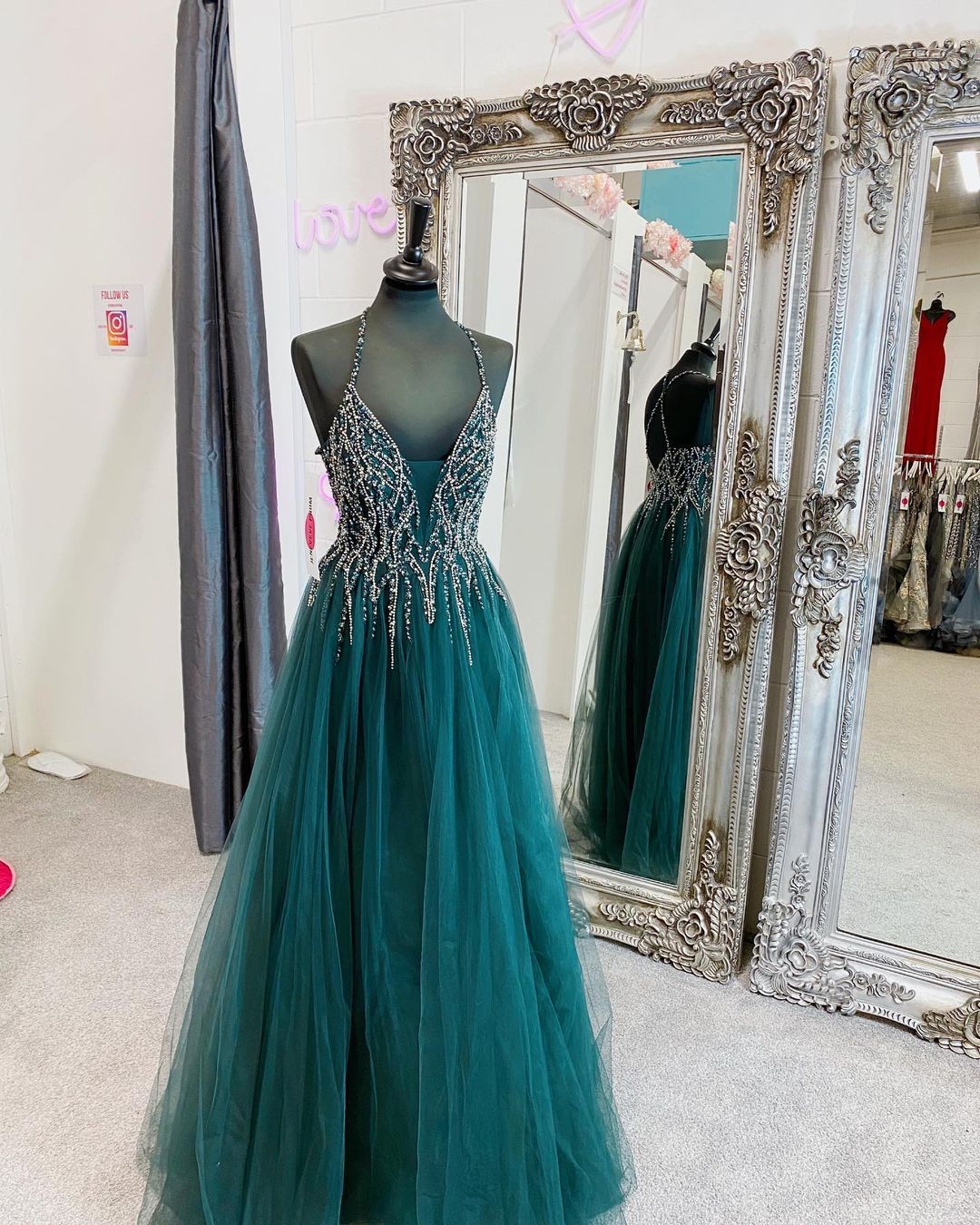 V-neck Beaded Prom Dress, Long Prom Dresses ,formal Prom Dress M962