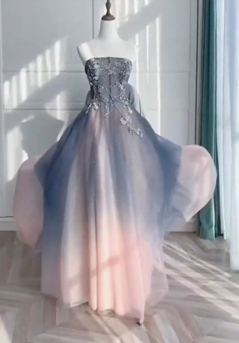 Ombre Prom Dress Long Prom Dress M1137