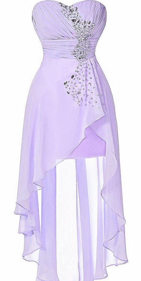 Lovely High Low Lavender Short Chiffon Sweetheart Prom Dresses M1871 on ...