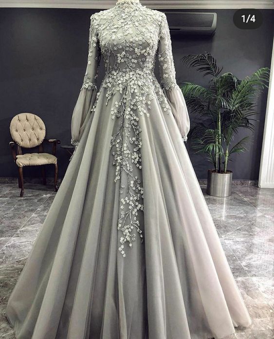 Grey Long Prom Dress Evening Dress M2333 on Luulla