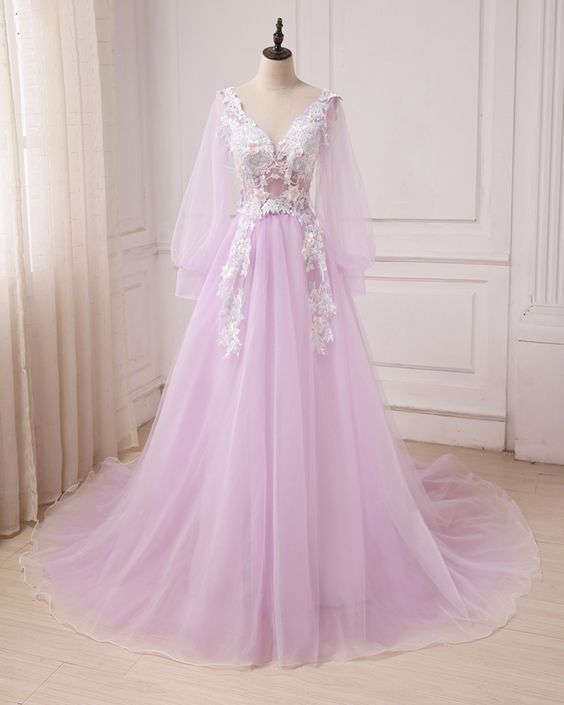Appliques lace long prom dress evening dress   cg17617 main image 1