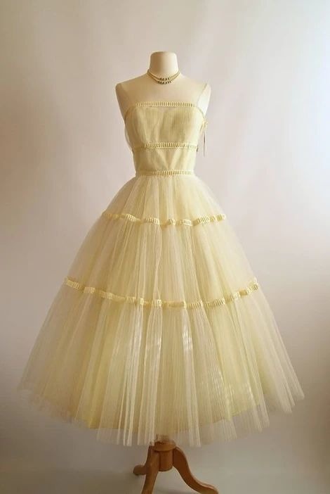 Vintage Yellow Dress Homecoming Dress M2553