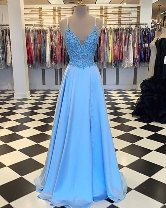 Chic Polka Dot Prom Dress Satin Spaghetti Straps Evening Dress Sheath Birthday Dress DP05200
