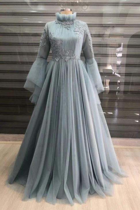 Brand Long Sleeve Muslim Prom Dress M2857