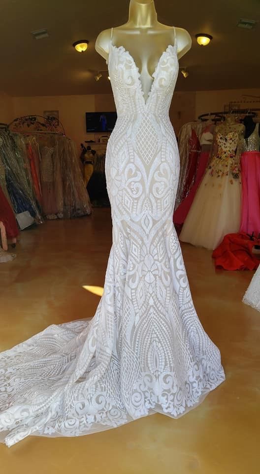 Gorgeous Mermaid V Neck Lace Wedding Dresses M3151 On Luulla 5553