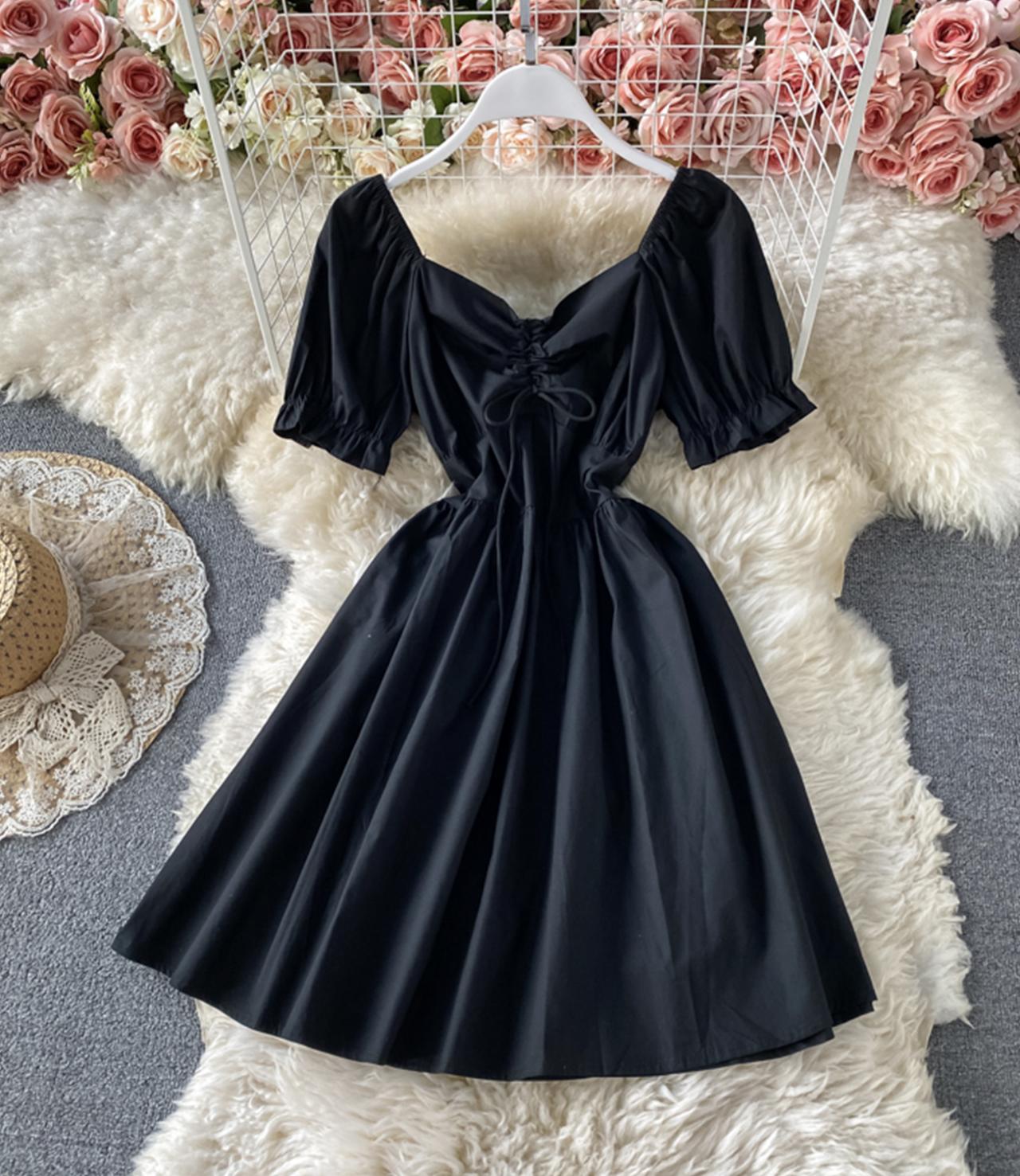 Black A Line Short Dress Fashion Dress M3199