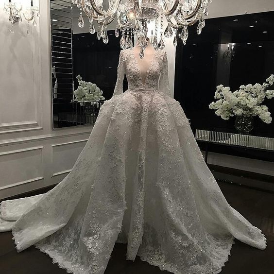 Wedding Dresses,beaded Prom Dress,long Sleeve Prom Dress,fashion Prom Dress,sexy Party Dress, Style Evening Dress M3357