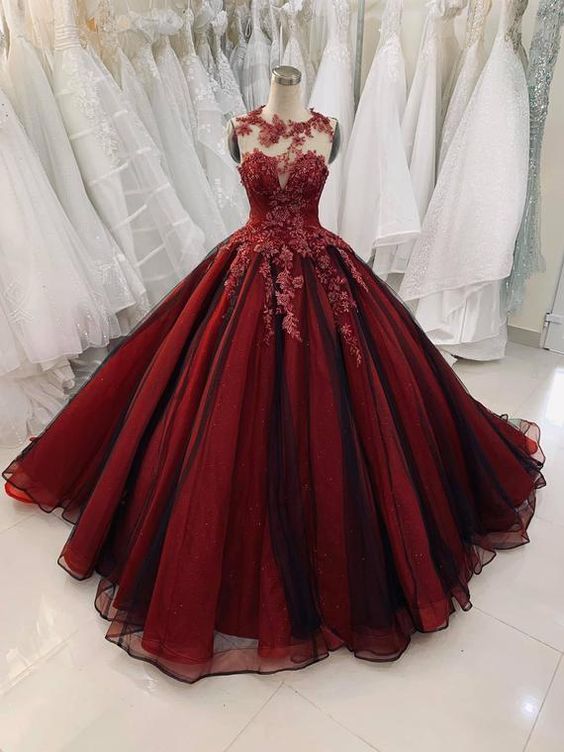 Unique Red Vintage Wedding Dress, Made To Measure Wedding Dress, Princess Sparkling Bridal Gown M3420