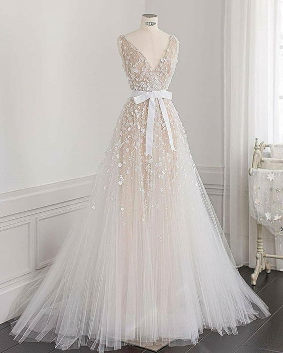 Lace Tulle Long Prom Dress M3702