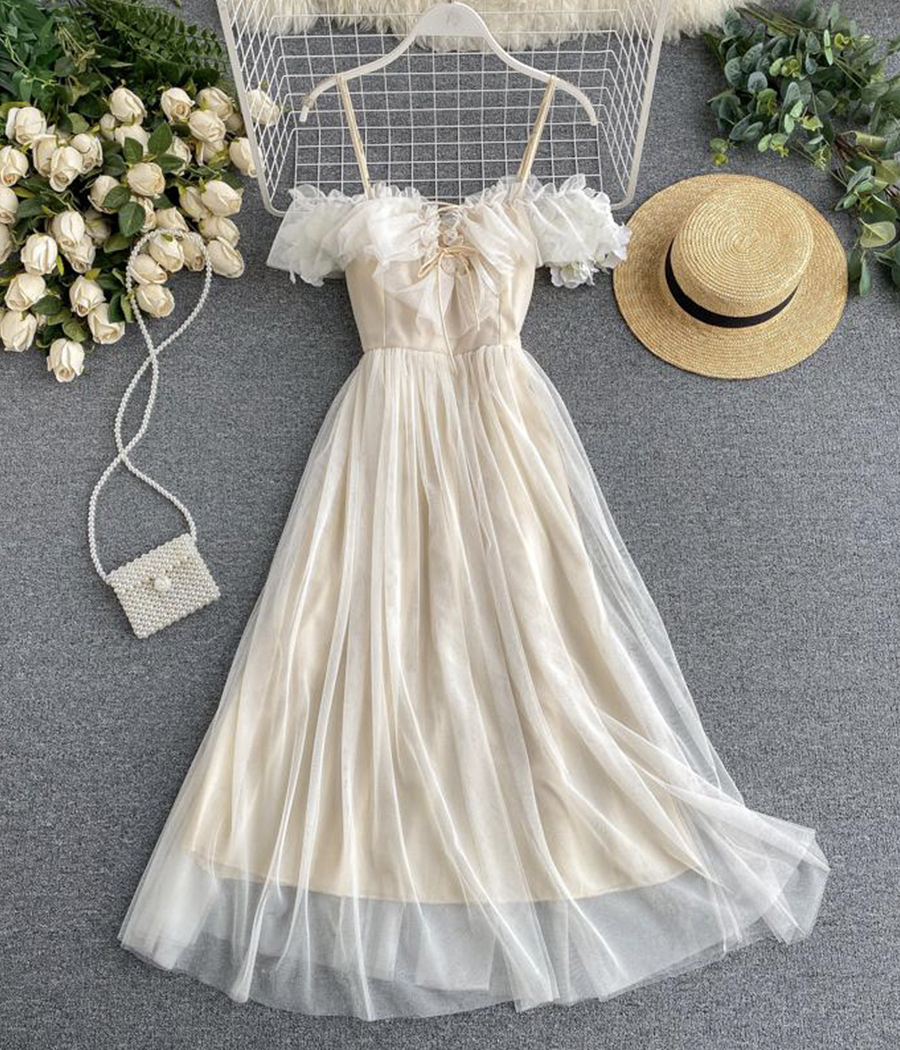 Cute Champagne Tulle Dress Summer Dress on Luulla