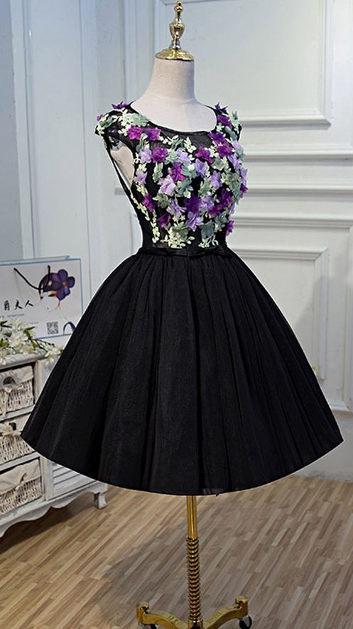 Short Homecoming Dress, Tulle Homecoming Dress, Open-back Homecoming Dress, Lace Junior School Dress M3876