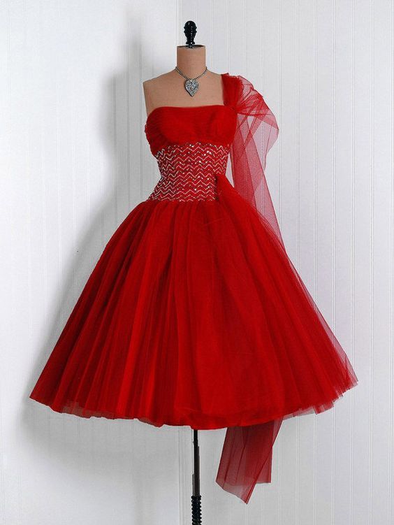 1950s Vintage Ball Gown Homecoming Dresses One Shoulder Beading Mini Short Cocktail Dress Party Gowns Prom Dress M3914