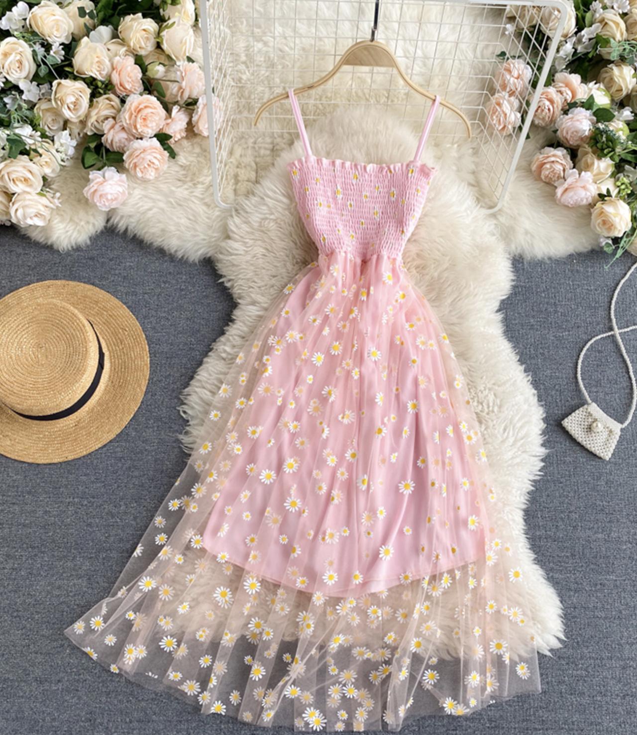 Cute A Line Tulle Floral Dress on Luulla