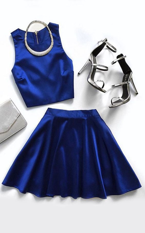 Royal Blue Short Summer Party Dresses Blue Women Dresses M3969
