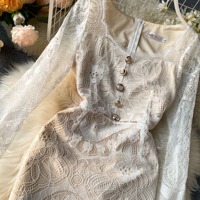 A Line Lace Long Sleeve Dress Fashion Dress on Luulla