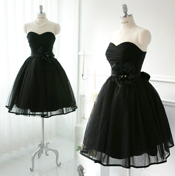 Graduation Dress, Ball Gown Sweetheart Black Short Prom Dresses Gowns, Formal Evening Dresses Gowns