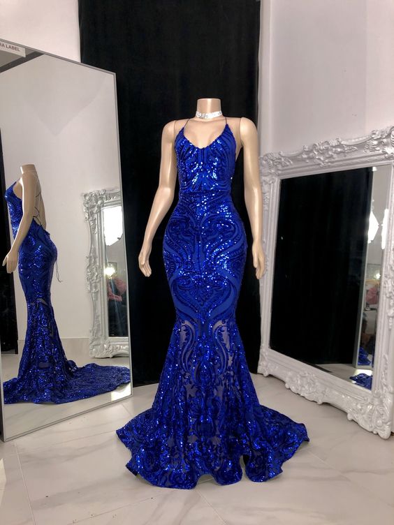 Evening Dresses,blue Prom Dresses,mermaid Prom Dresses,sexy Evening Dresses