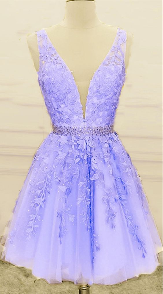 Lavender Homecoming Dresses Short Prom Cocktail Dress For Semi Formal Occasions