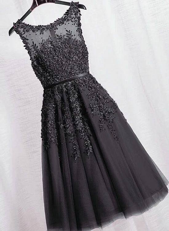 Beautiful Black Tulle Short Party Dress