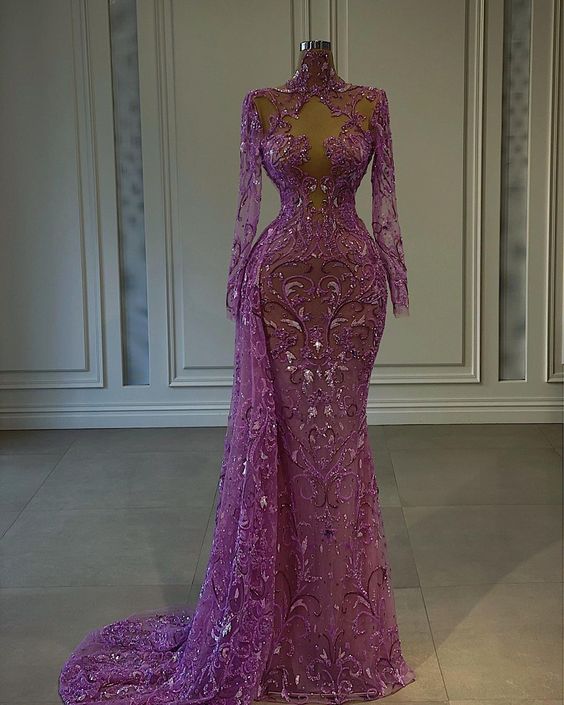 Purple Floor Length Prom Dress Long Formal Dress