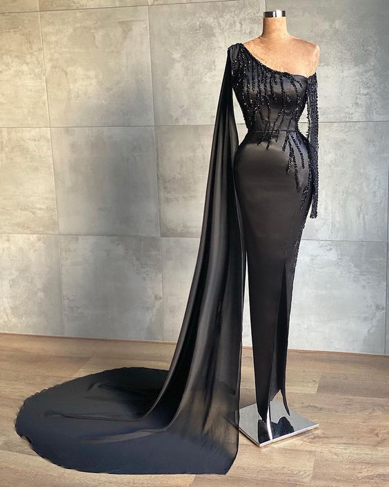 Gorgeous Black Long Evening Sexy Prom Dress