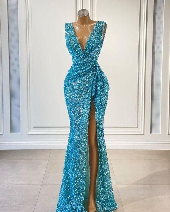 Blue Wedding Reception Dress For Women, Evening Dresses For Women Prom Dress