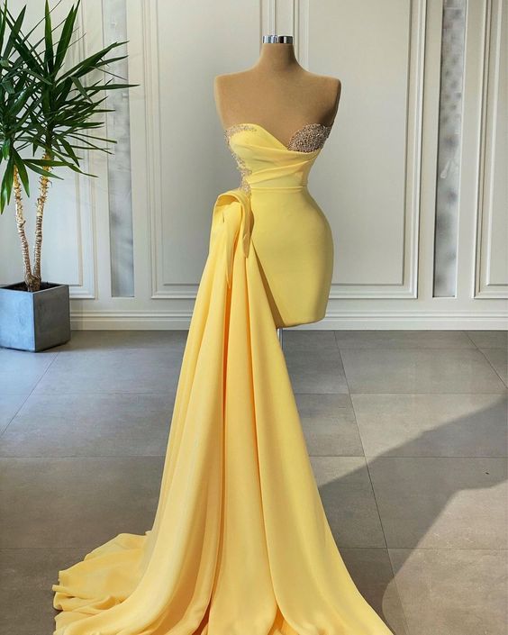 Yellow Homecoming Dress Short Evening Dress Cocktail Dresses Short Party Dress