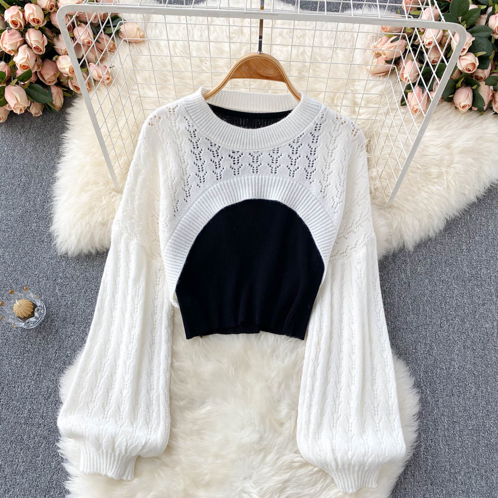 Uniquely Designed Two-piece Hollow Sweater