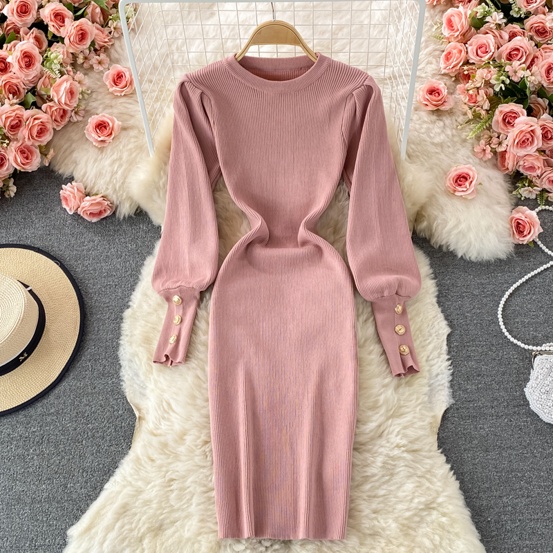 Stylish Slim Long-sleeved Dress Fashion Sweater Dress