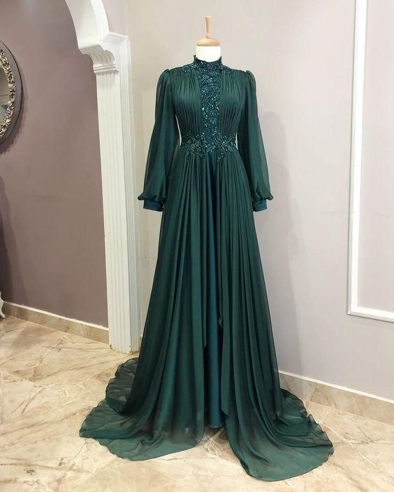 New Arrival Elegant prom Dress Long Sleeve Evening Gowns Prom Dress
