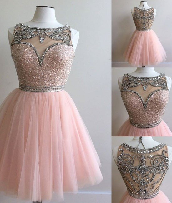 Homecoming Dresses,pink Tulle Short Prom Dress For Teens, Pink Homecoming Dress