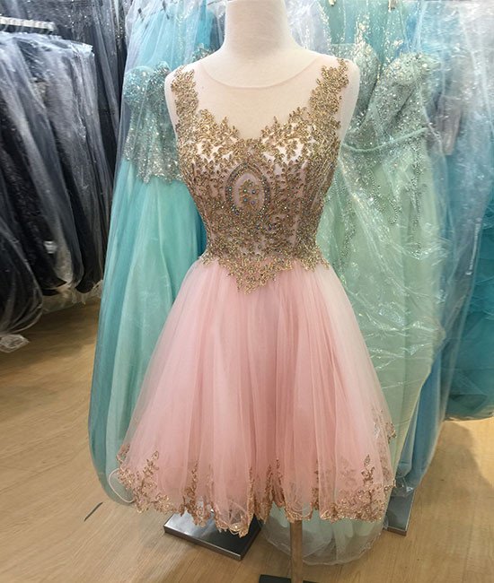 Homecoming Dresses,pink Tulle Short Prom Dress For Teens, Pink Homecoming Dress