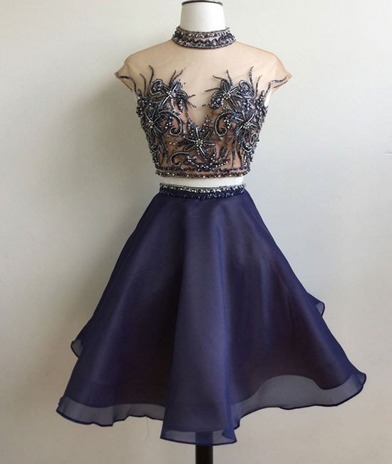 Homecoming Dresses,custom Made Dark Blue Short Prom Dress, Cute Homecoming Dress
