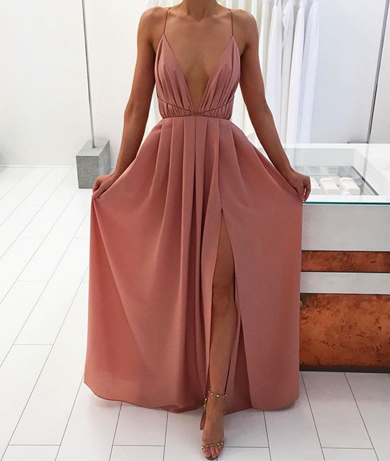 Prom Dresses, Simple A-line Backless Long Prom Dress, Evening Dress
