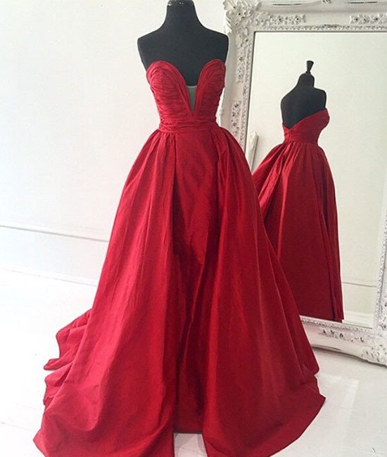 Prom Dresses,red Sweetheart Neck Long Prom Gown, Evening Dress on Luulla