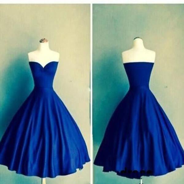 plain blue prom dress