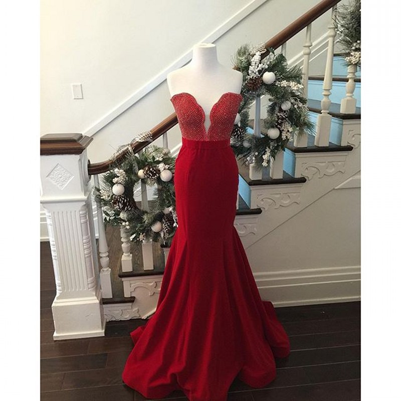 Red Prom Dresses,sexy Mermaid Prom Dresses,sleeveless Prom Dress,long Evening Dress,sexy Red Prom Dresses