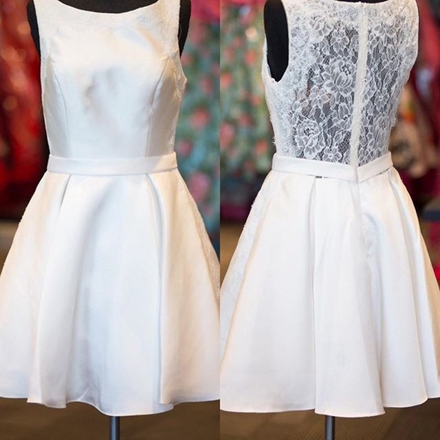 Homecoming Dress,prom Party Dress,short Prom Gown,lace Satin Homecoming ...