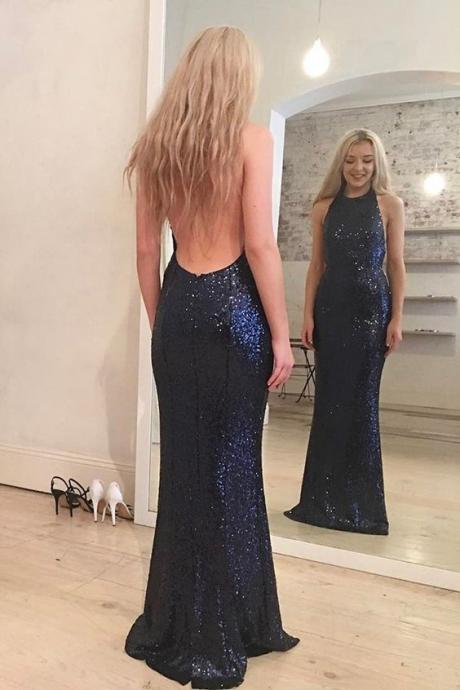 Prom Dresses, Sexy Backless Evening Gowns, Mermiad Evening Dresses With Beaded, Sparkle Prom Dresses