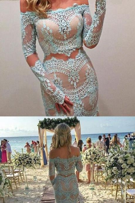 Prom Dresses, Mermaid Lace Prom Dresses, Long Sleeves Prom Party Dresses, Off Shoulder Lace Dresses, Party Dresses