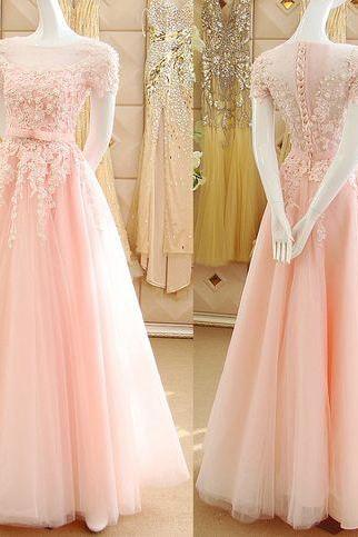 Stunning Prom Dress Pink Prom Gowns Long Evening Gowns For Teens