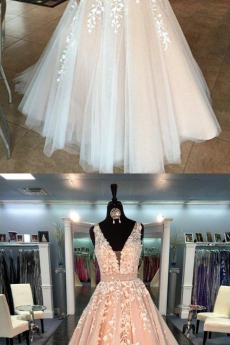 Stunning Prom Dress Light Blush Pink Prom Gowns Long Evening Gowns For Teens