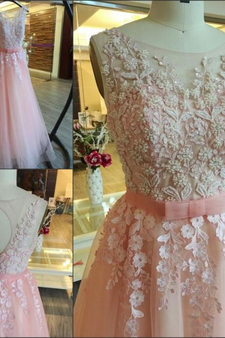 Stunning Prom Dress Light Pink Prom Gowns Long Evening Gowns For Teens