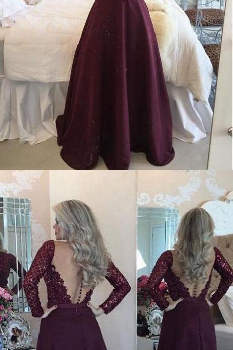Fashion Prom Dress Evening Party Dress With Long Sleeves M0431