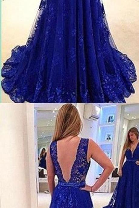 Royal Blue Backless Prom Dress,long Prom Dresses,charming Prom Dresses,evening Dress, Prom Gowns, Formal Women Dress,prom Dress M0529
