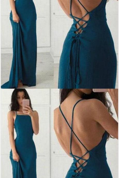 Unique Halter Backless Prom Dress,simple Prom Dress, Prom Dress,sexy Evening Dress,chiffon Long Prom/evening Dress With Criss Cross M1086